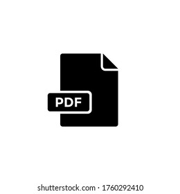 Pdf File Icon In Trendy Style. Portable Document Format Vector