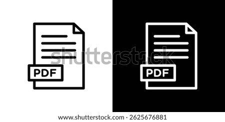 PDF file icon vector collection. vector sign illustration