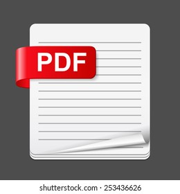 PDF file icon, vector eps10 illustration