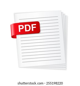 PDF file icon, vector eps10 illustration