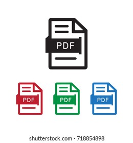 PDF file icon vector illustration.