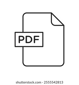 PDF file icon vector isolated on white background.