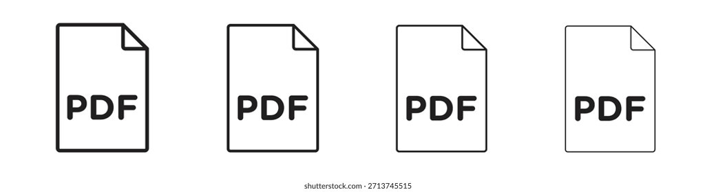 ícone do arquivo PDF. Pictogramas isolados por vetor.