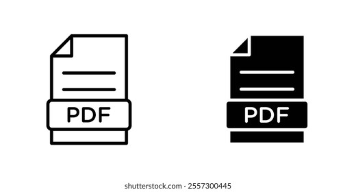 PDF file Icon vector. liner and flat style icons set.