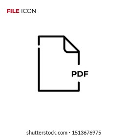 Pdf file icon vector on white background