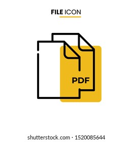 Pdf file icon vector on white background