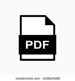 PDF File Icon - Vector, Sign and Symbol for Design, Presentation, Website or Apps Elements. Presented in Line Art Style.