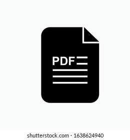 PDF File Icon - Vector, Sign and Symbol for Design, Presentation, Website or Apps Elements. Presented in Glyph Style.