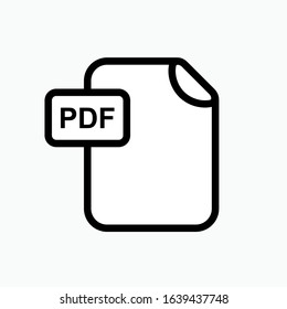 
PDF File Icon - Vector, Sign and Symbol for Design, Presentation, Website or Apps Elements. Presented in Line Art Style.