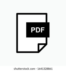 PDF File Icon - Vector, Sign and Symbol for Design, Presentation, Website or Apps Elements. Presented in Line Art Style.