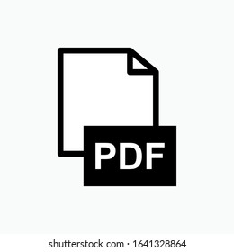 PDF File Icon - Vector, Sign and Symbol for Design, Presentation, Website or Apps Elements. Presented in Line Art Style.