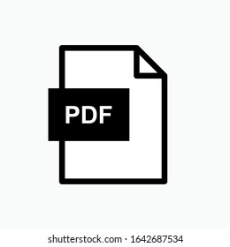PDF File Icon - Vector, Sign and Symbol for Design, Presentation, Website or Apps Elements. Presented in Line Art Style.