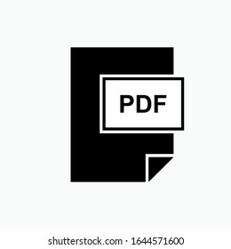 PDF File Icon - Vector, Sign and Symbol for Design, Presentation, Website or Apps Elements. Presented in Glyph Style.