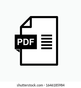 PDF File Icon - Vector, Sign and Symbol for Design, Presentation, Website or Apps Elements. Presented in Line Art Style.