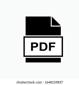 PDF File Icon - Vector, Sign and Symbol for Design, Presentation, Website or Apps Elements. Presented in Glyph Style.