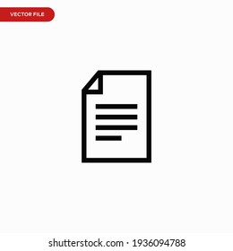 Pdf file icon vector. Simple document sign