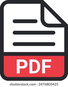 Pdf file icon vector. symbol, sign, extension, format