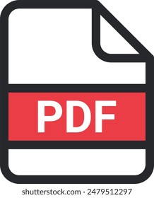 Pdf file icon vector. symbol, sign, extension, format