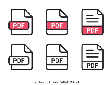 Pdf file icon vector. symbol, sign, extension, format