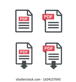 PDF File Icons. Document icon set. File Icons line style illustration