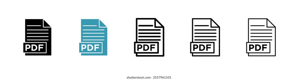 PDF file icons pack in black and blue.