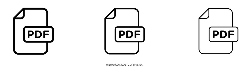 PDF file icons in tree different stroke sizes