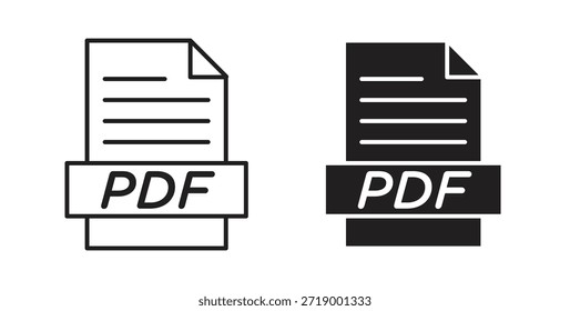 PDF-Datei-Symbole, Vektorsymbole. gefülltes flaches Zeichen