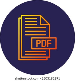 Pdf File Line Gradient Icon Design