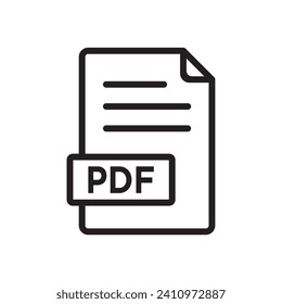 pdf file line icon design vector template