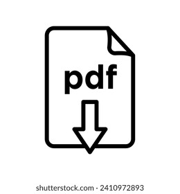 plantilla vectorial de diseño de icono de línea de archivo pdf