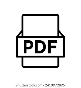 plantilla vectorial de diseño de icono de línea de archivo pdf