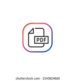 Pdf File  - Line Vector Icon