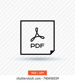 PDF File Line Vector Icon