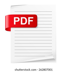 PDF File on white background, vector eps10 illustration
