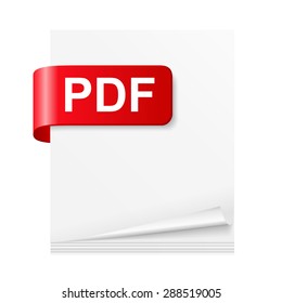 PDF file on white background, vector eps10 illustration