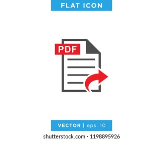 PDF File and Share Arrow Icon Vector Logo Design Template.
