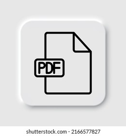 PDF file simple icon vector. Flat design. Neumorphism design.ai