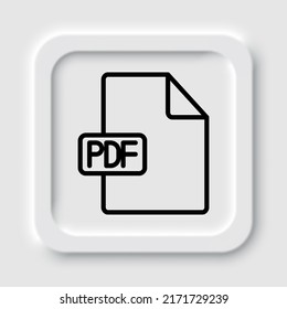 PDF file simple icon vector. Flat design. Neumorphism design.ai