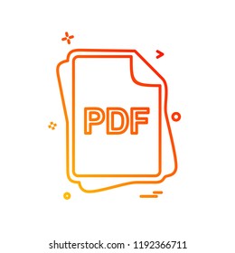PDF file type icon design vector