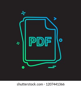 PDF file type icon design vector