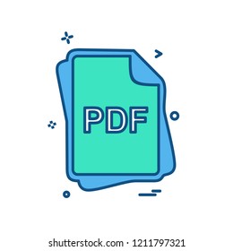 PDF file type icon design vector