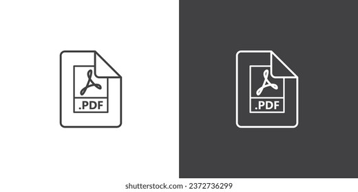 PDF File type icons. File formats in flat design. File and documents extensions. Icons for ui. Vector illustration. Document type icons. File formats in flat design.