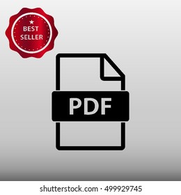 PDF File Type Vector Icon Illustration