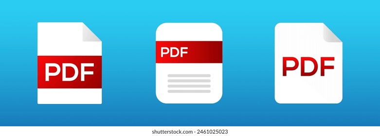 Pdf file vector document icon. Pdf text document