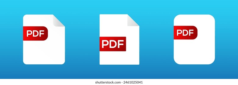 Pdf file vector document icon. Pdf text document