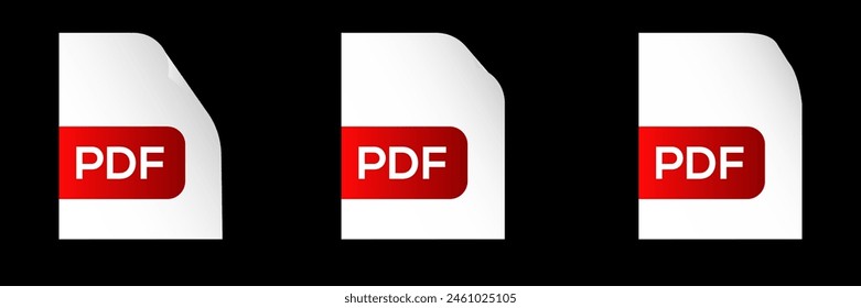 Pdf file vector document icon. Pdf text document