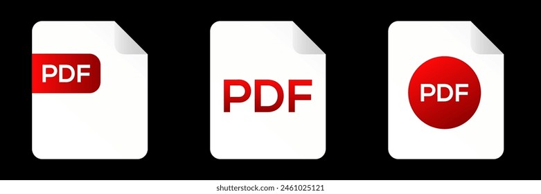 Pdf file vector document icon. Pdf text document