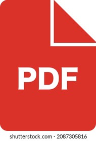 PDF file vector icon. Red flat data.