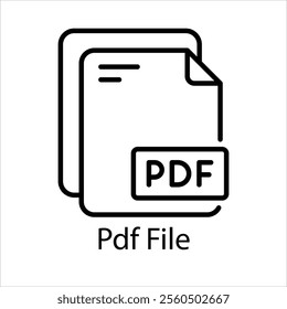 Pdf File Vector icon stock illustration