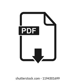 PDF File vector icon. symbol for web site Computer and mobile.